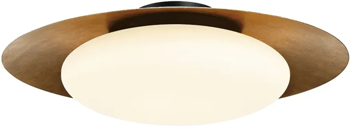 Minka Zinola 24" LED Halcyon Gold White Glass Ceiling Light