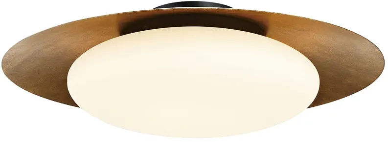 Minka Zinola 24" LED Halcyon Gold White Glass Ceiling Light