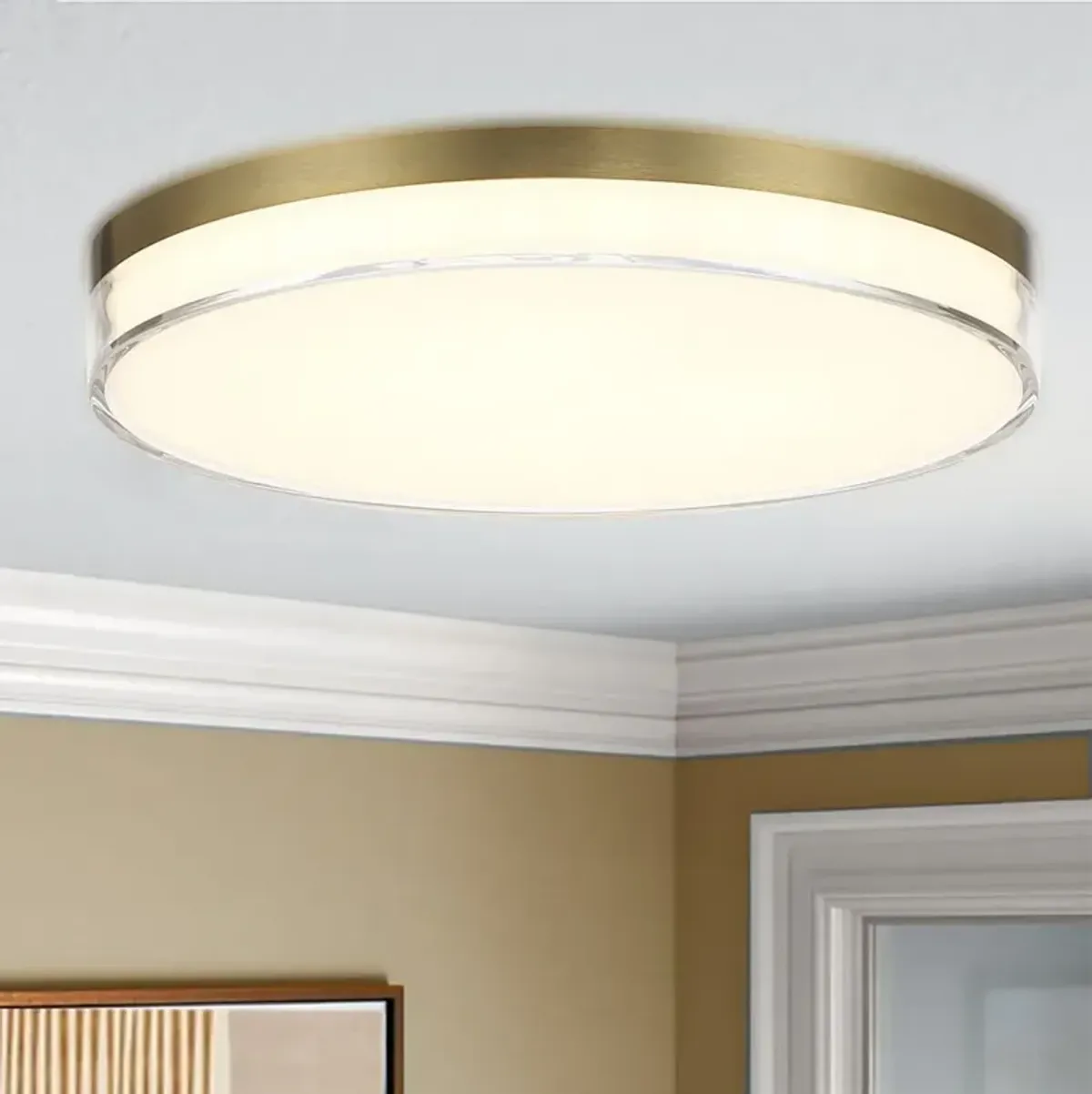 Minka Vantage 11" Wide LED Ashen Brass Flush Mount Ceiling Light