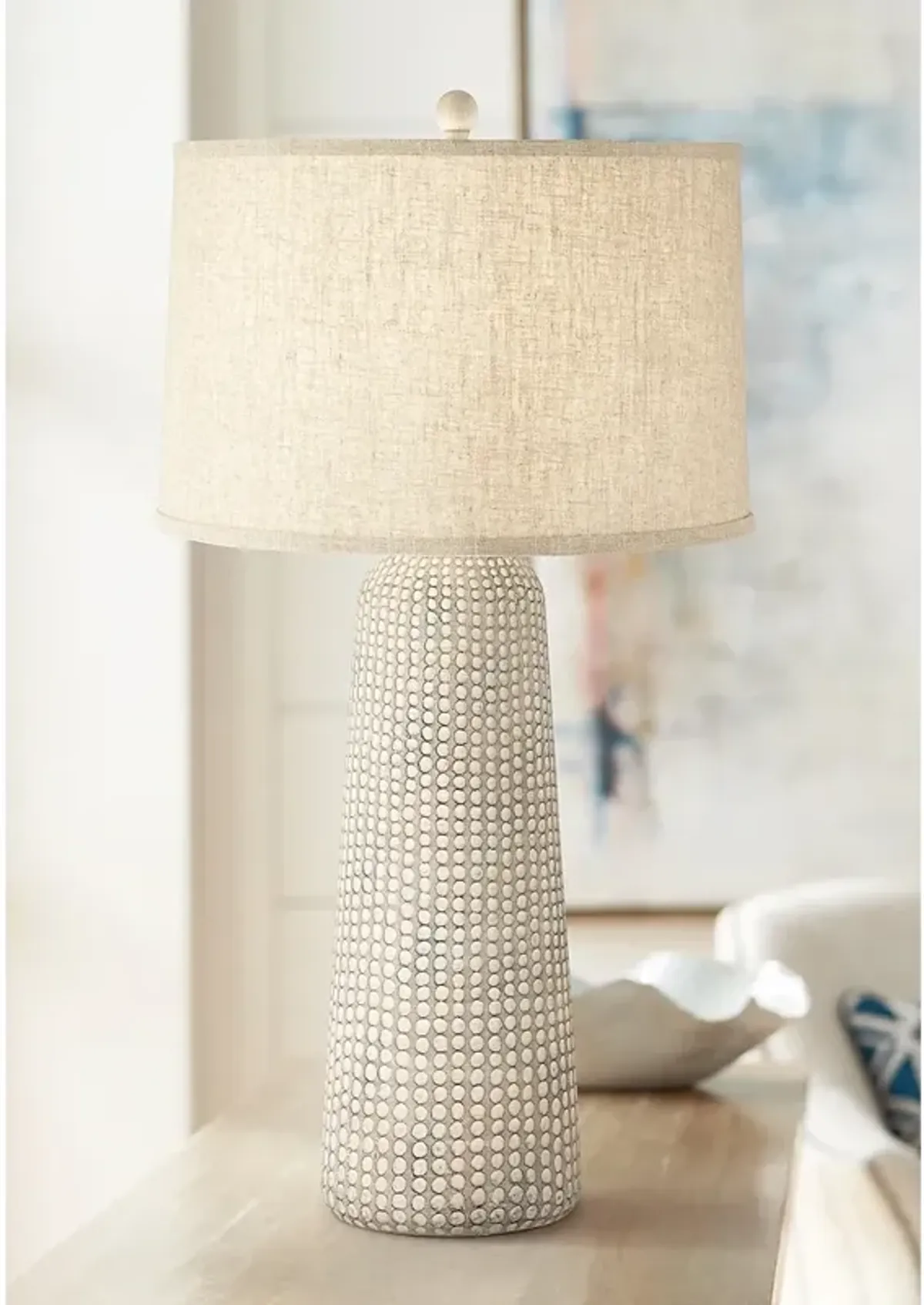 Regency Hill Leisa 32 1/4" High Sand Finish Modern Table Lamp