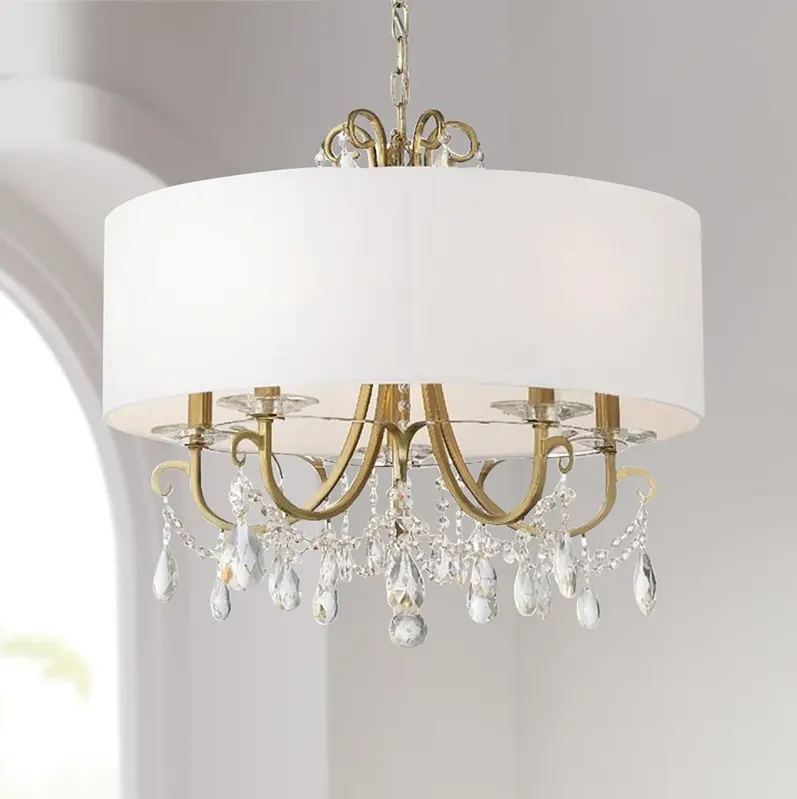 Crystorama Othello 24" 5-Light Vibrant Gold Luxe Crystal Chandelier