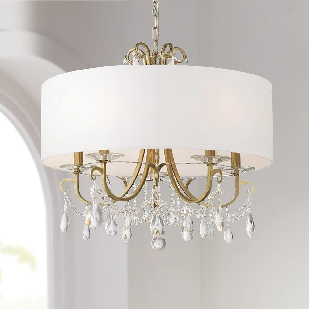 Crystorama Othello 24" 5-Light Vibrant Gold Luxe Crystal Chandelier