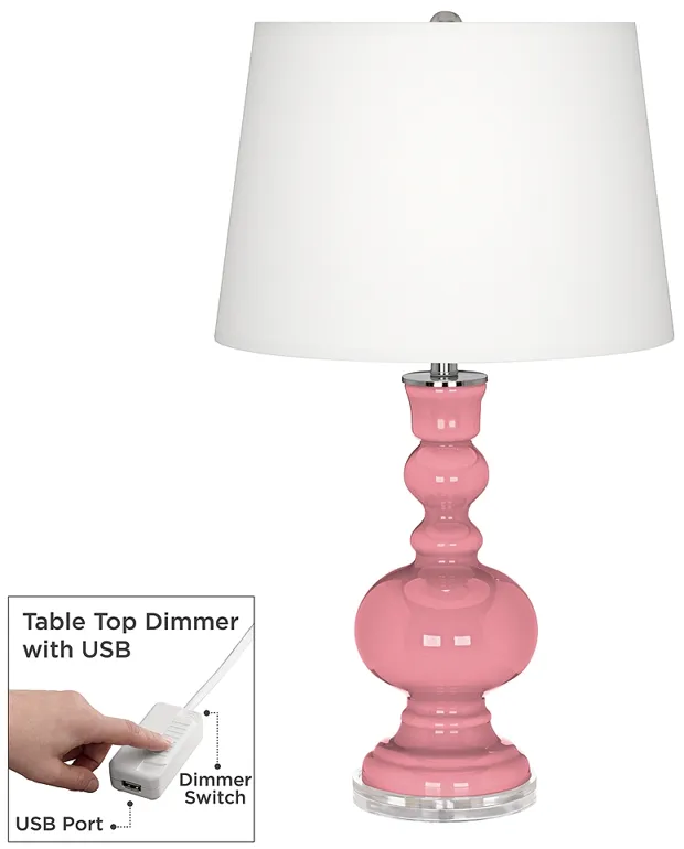 Color Plus Apothecary 30" Haute Pink Table Lamp with Dimmer