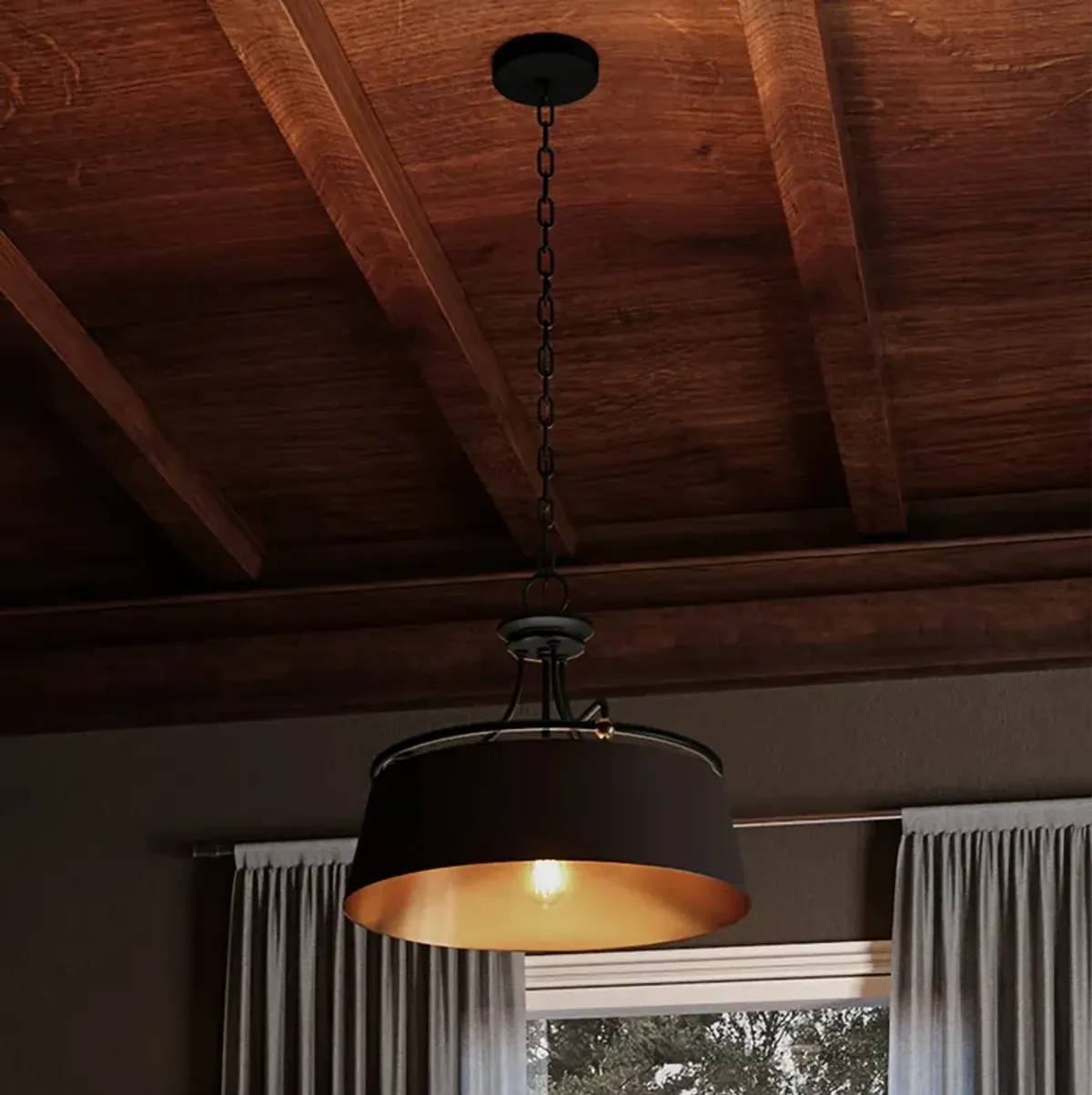 Quoizel Fairview 24" Wide Western Bronze Drum Pendant Light