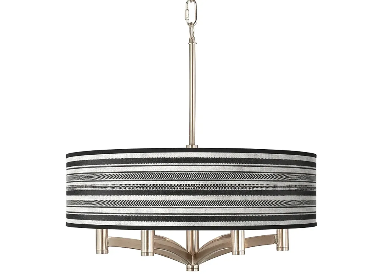 Giclee Glow Stripes Noir Ava 6-Light Nickel Pendant Chandelier