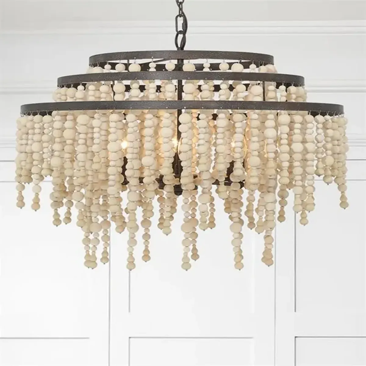 Crystorama Poppy 26 1/2"W Forged Bronze 6-Light Chandelier