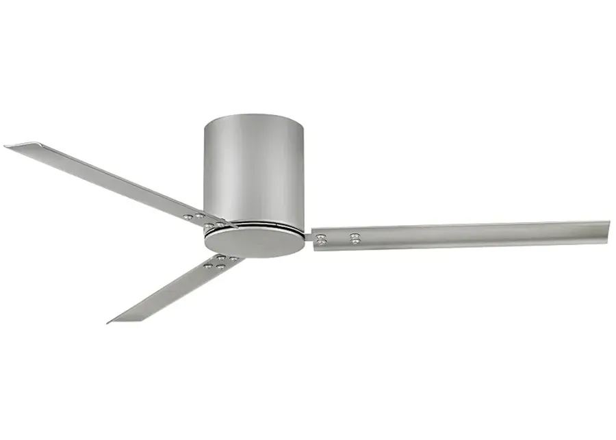 58" Hinkley Indy Flush Brushed Nickel Hugger Mount Smart Ceiling Fan