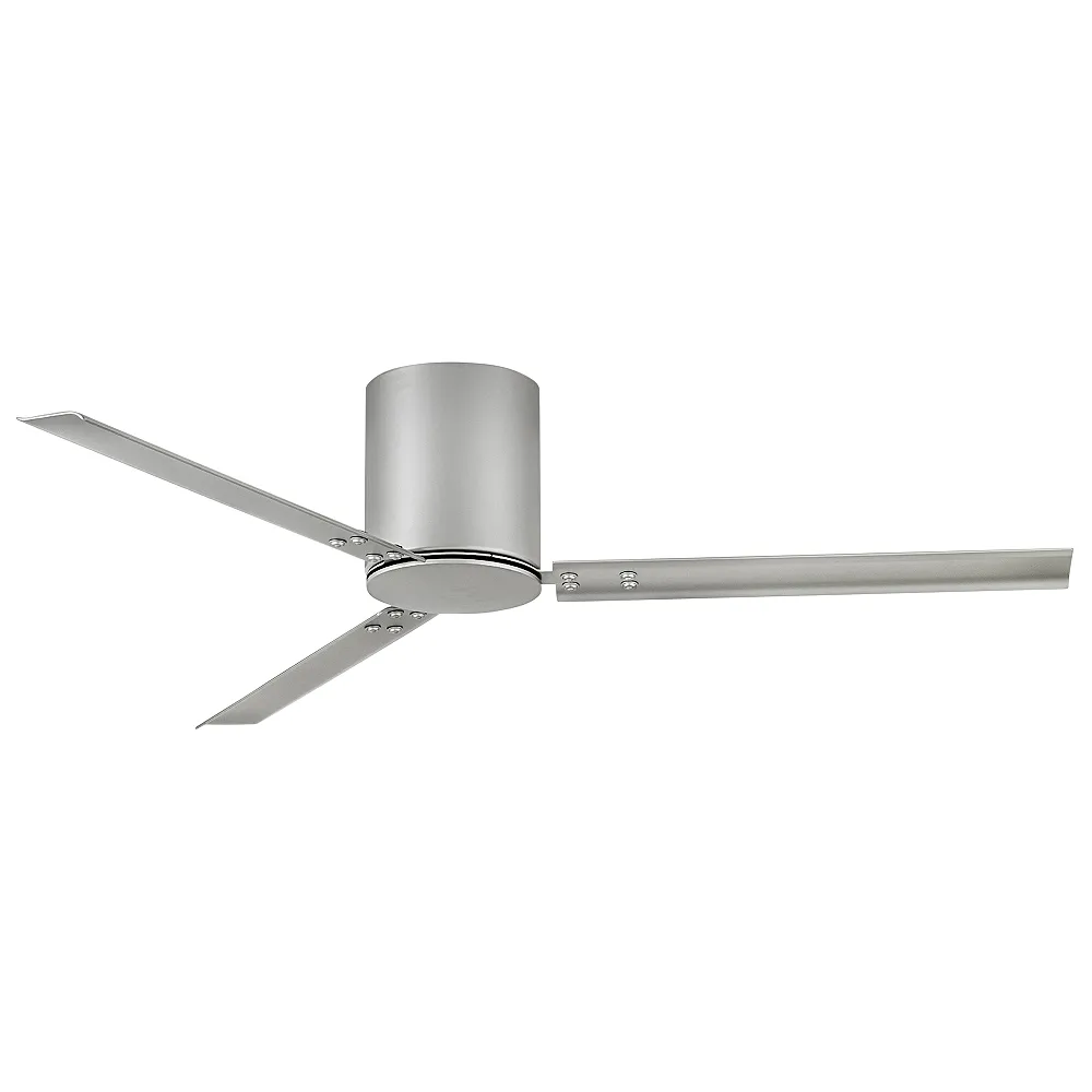 58" Hinkley Indy Flush Brushed Nickel Hugger Mount Smart Ceiling Fan