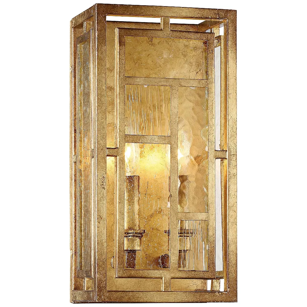 Edgemont Park 14" High Pandora Gold Leaf 2-Light Wall Sconce