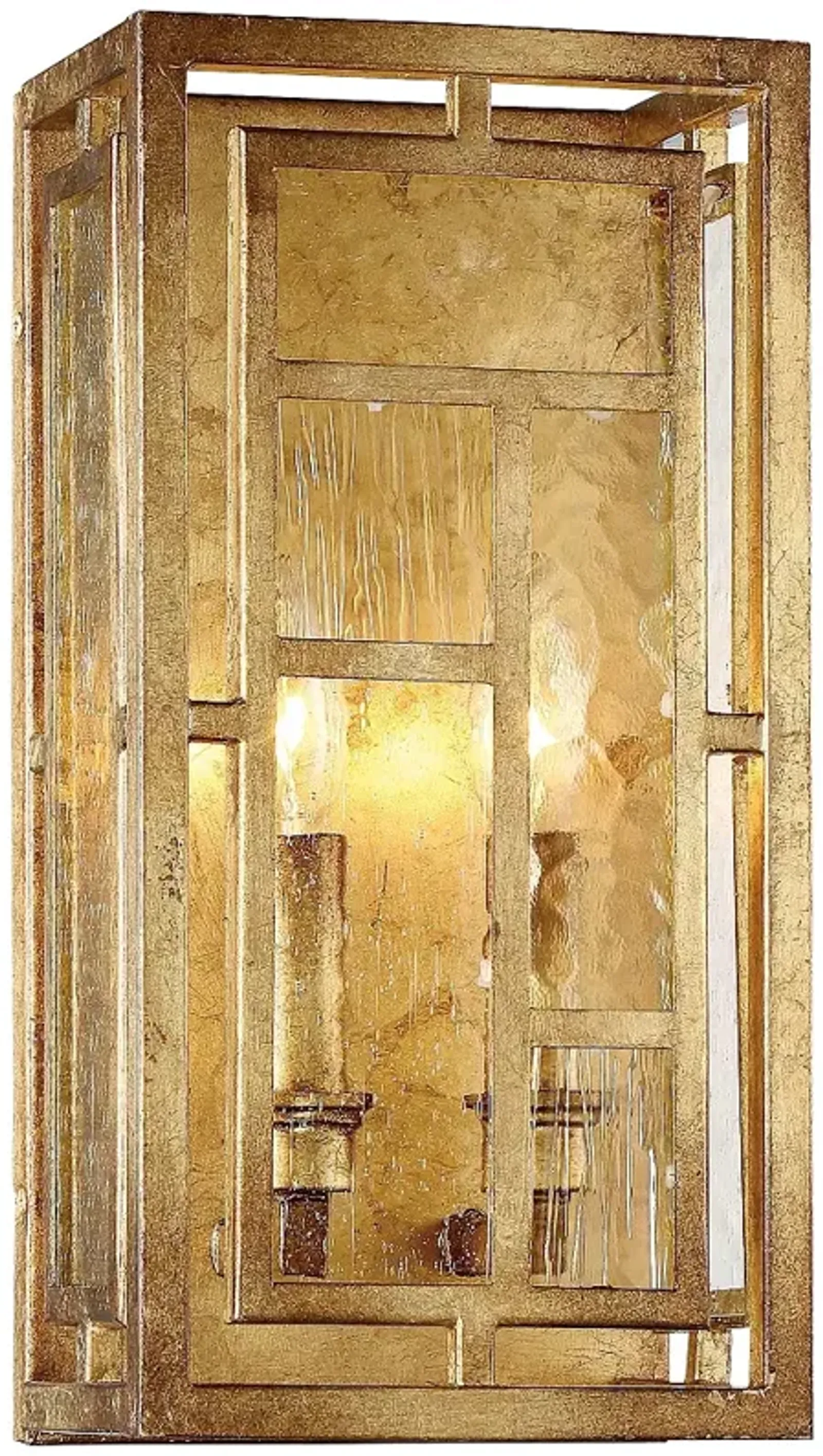 Edgemont Park 14" High Pandora Gold Leaf 2-Light Wall Sconce