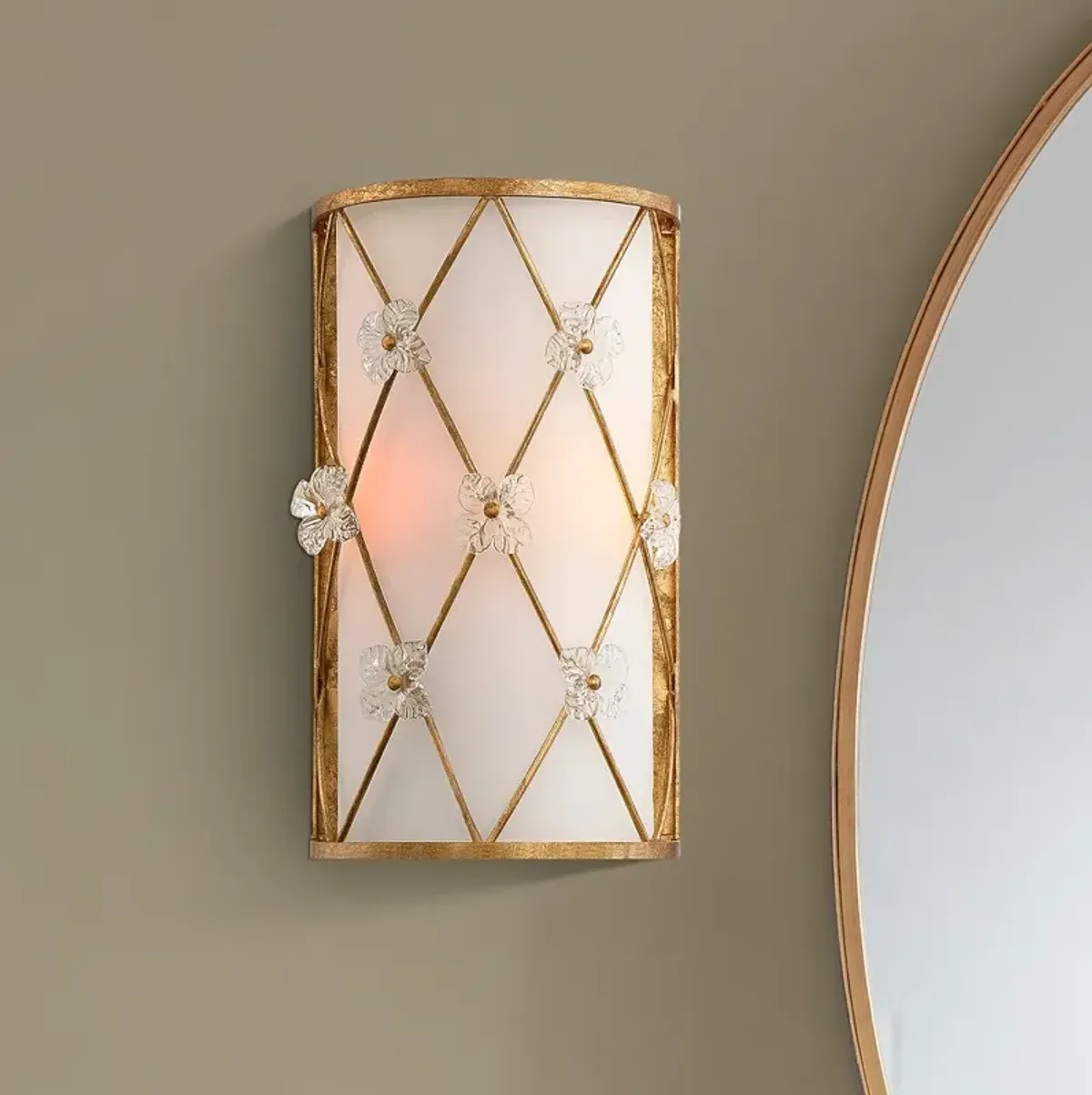 Victoria Park 14" High Elara Gold 2-Light Wall Sconce