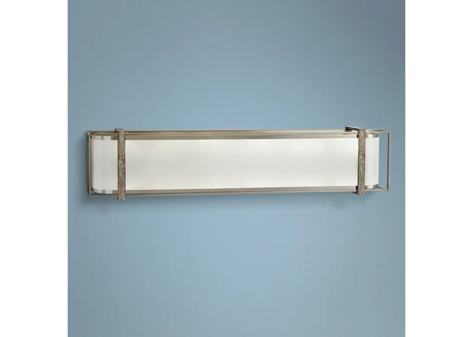 Tyson's Gate 32"W Brushed Nickel with Shale Wood Bath Light