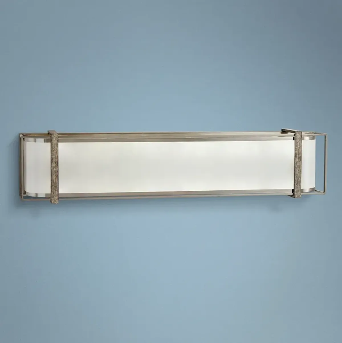 Tyson's Gate 32"W Brushed Nickel with Shale Wood Bath Light