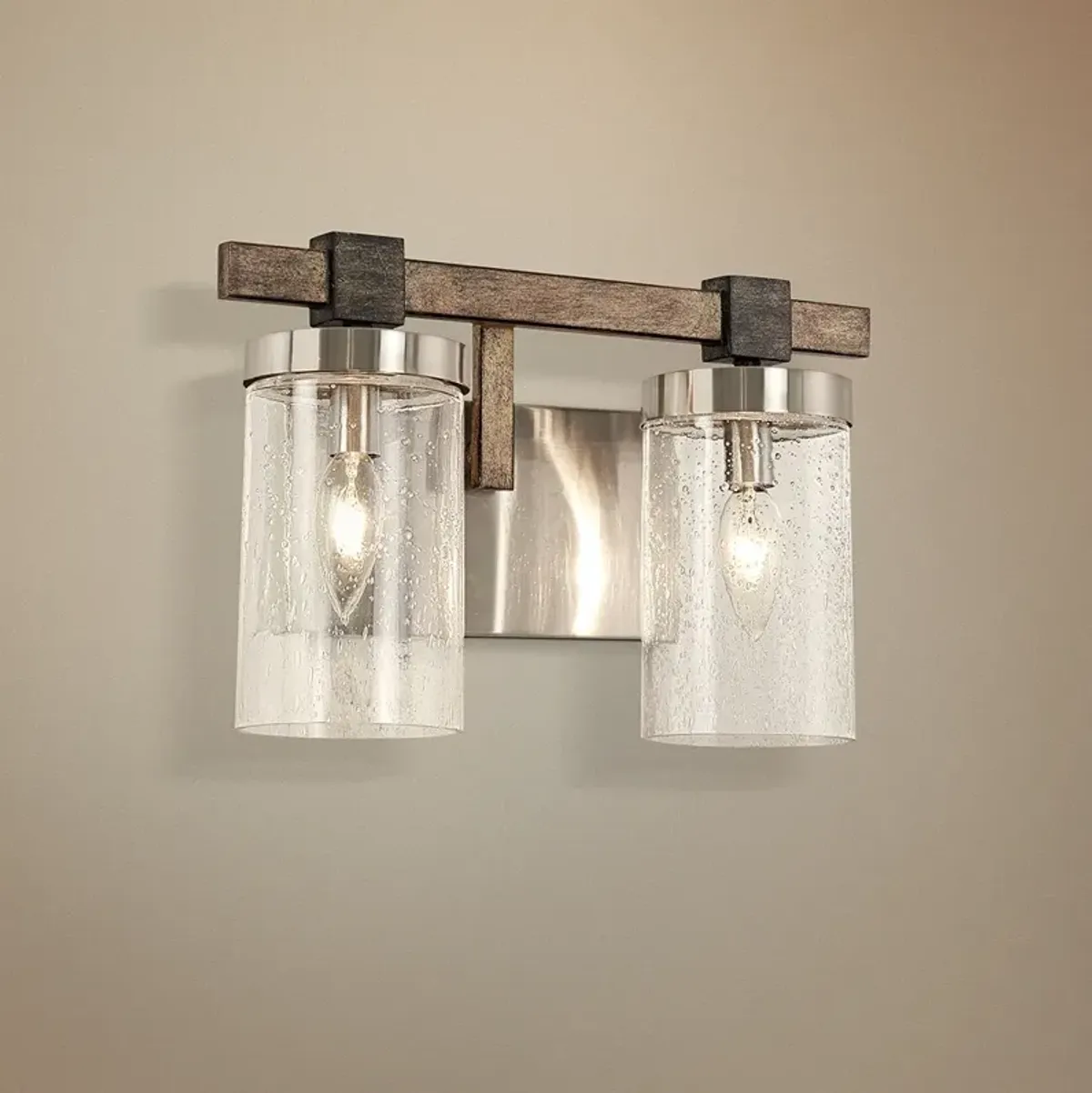 Minka Lavery Bridlewood 8 3/4" High Brushed Nickel 2-Light Wall Sconce