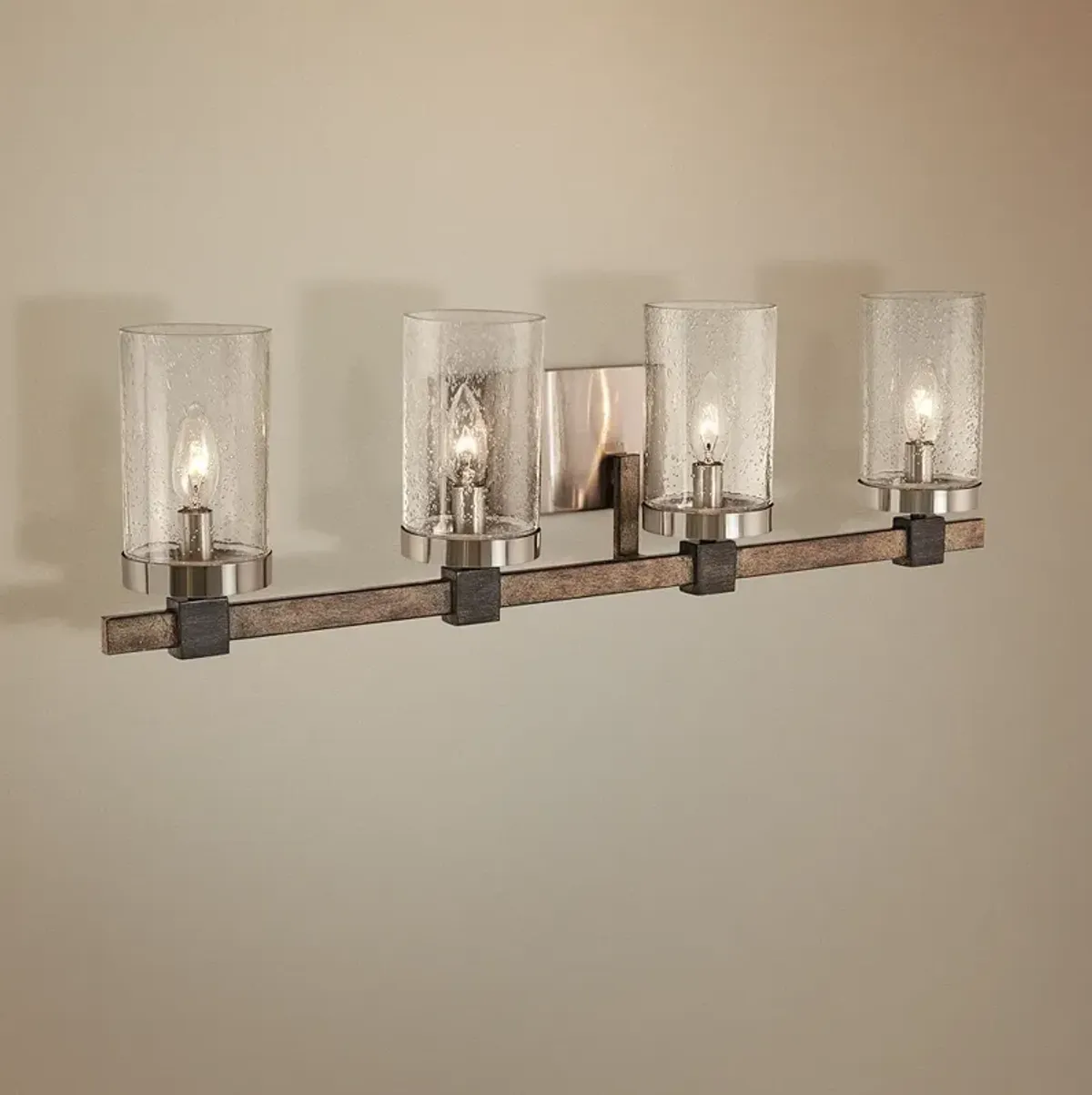 Bridlewood 31" Wide Brushed Nickel 4-Light Bath Light