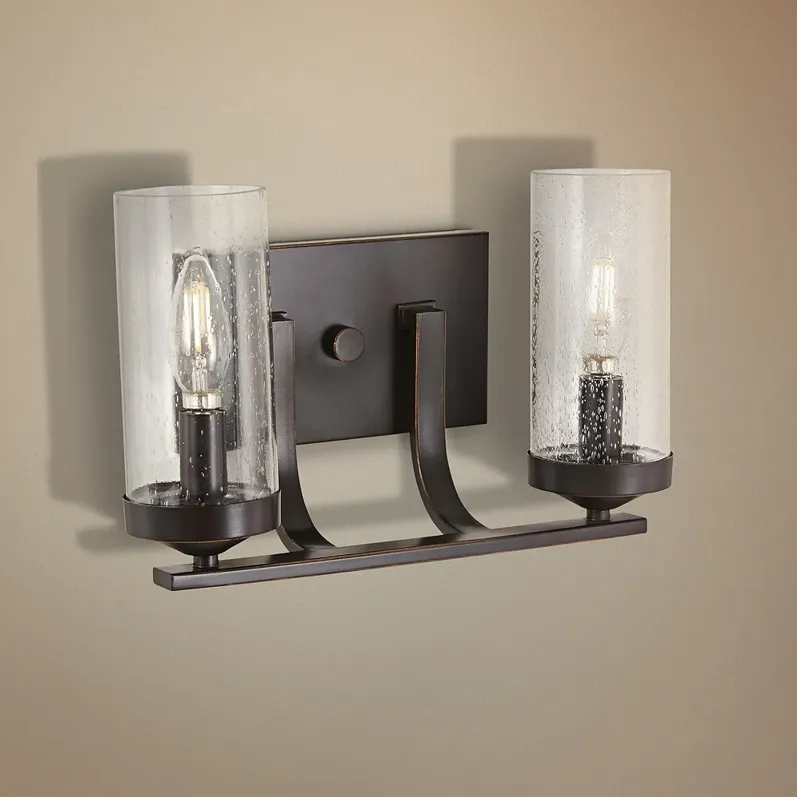 Elyton 8 1/4" High Downtown Bronze 2-Light Wall Sconce