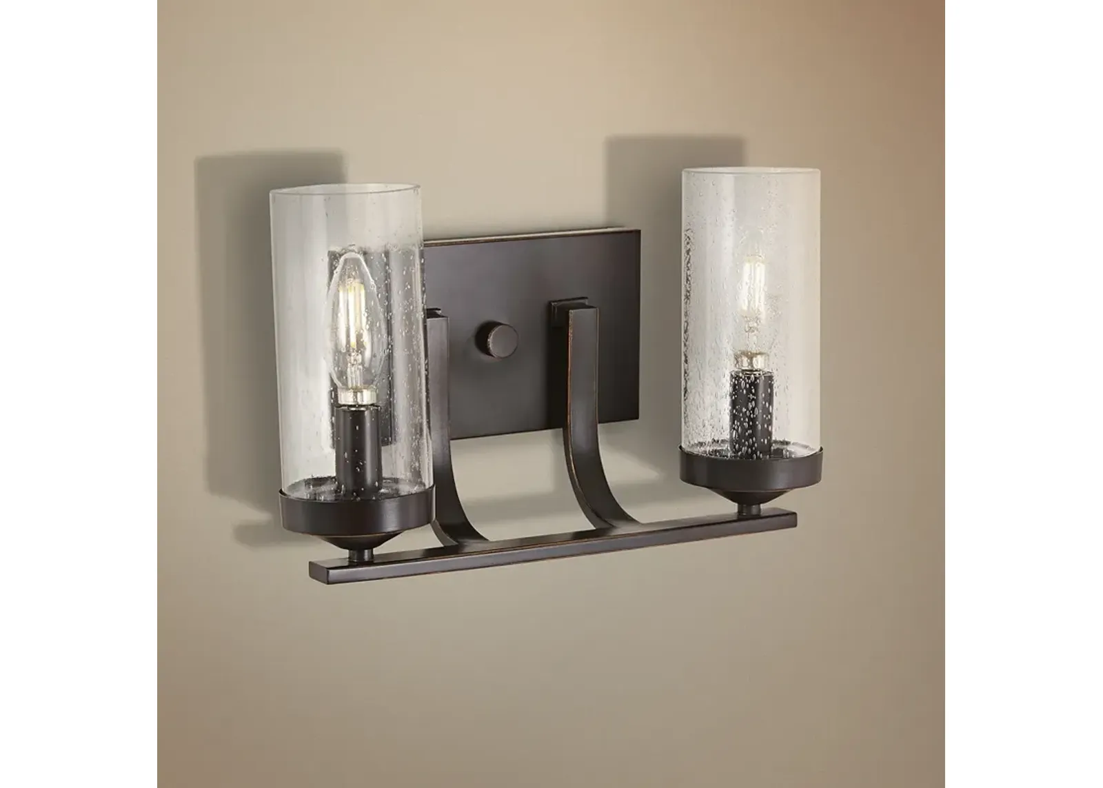 Elyton 8 1/4" High Downtown Bronze 2-Light Wall Sconce