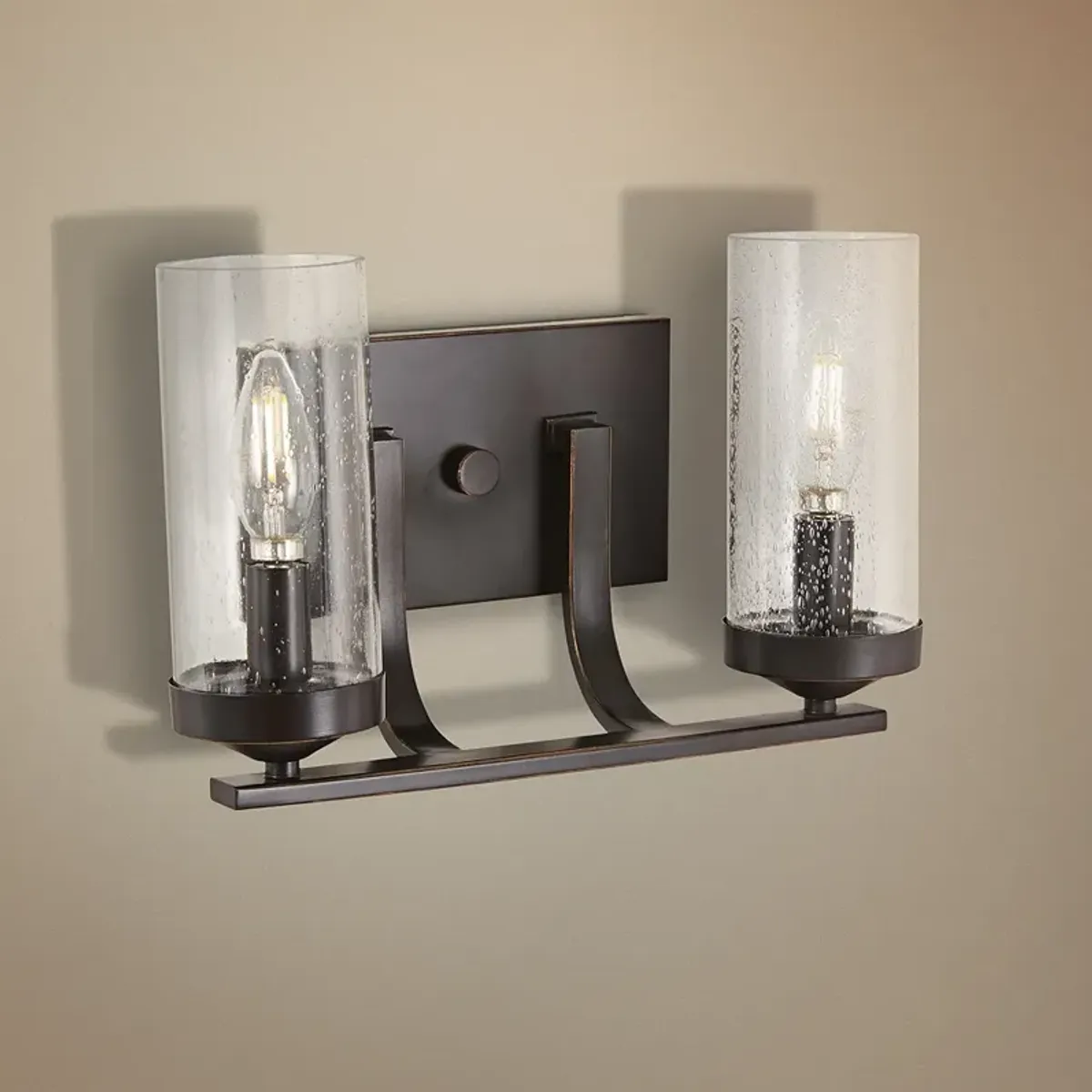 Elyton 8 1/4" High Downtown Bronze 2-Light Wall Sconce