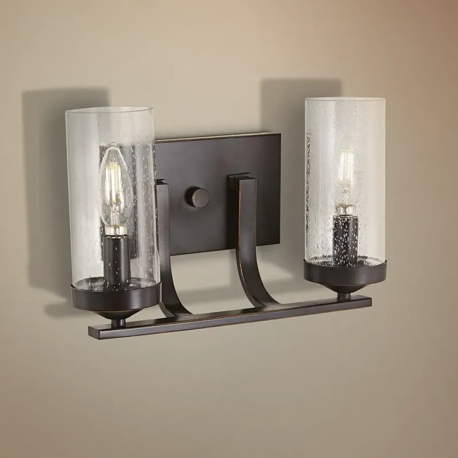 Elyton 8 1/4" High Downtown Bronze 2-Light Wall Sconce