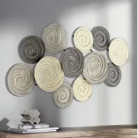 Spiral Circles 49 1/2" Wide Painted Modern Metal Wall Art