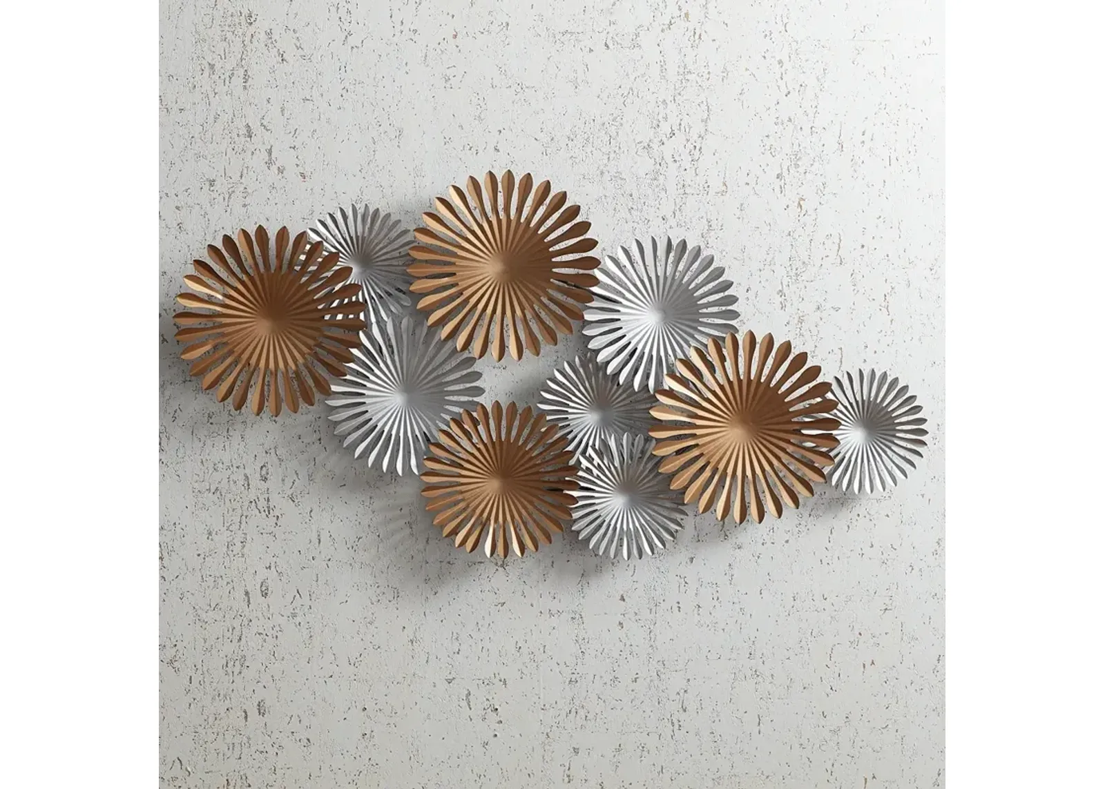 Sparks 45" Wide Gold and Silver Metal Wall Art