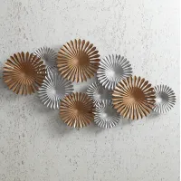 Sparks 45" Wide Gold and Silver Metal Wall Art