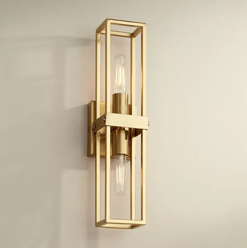 Possini Euro Fabrian 18 1/4" High Brass Modern Luxe Wall Sconce