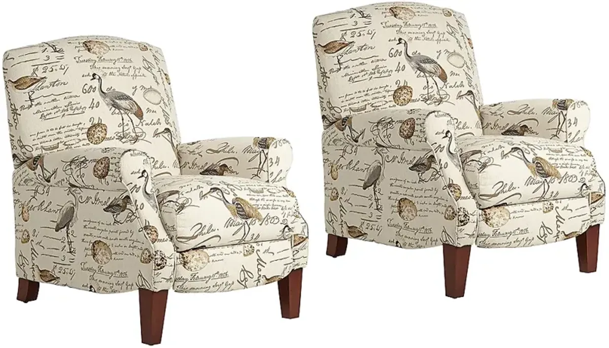 Cayden Birdsong Fabric 3-Way Firm Recliners Set of 2