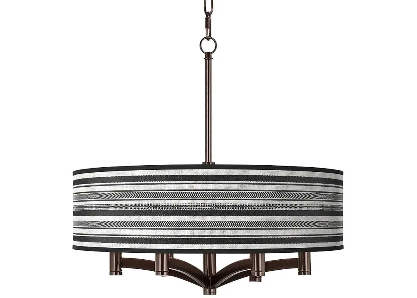 Giclee Gallery Ava 20" Stripes Noir 6-Light Bronze Pendant Chandelier