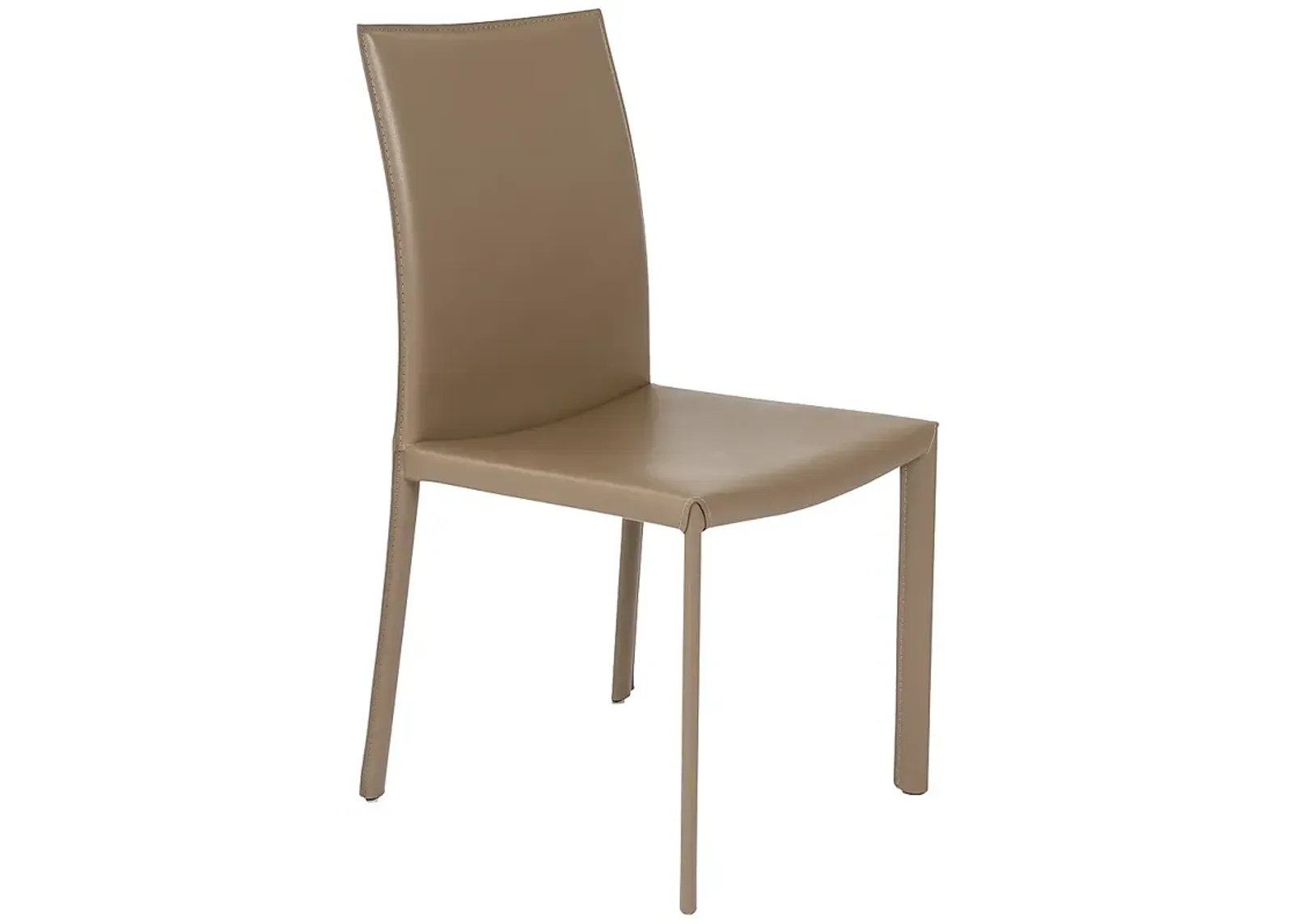 Hasina Taupe Leather Side Chair