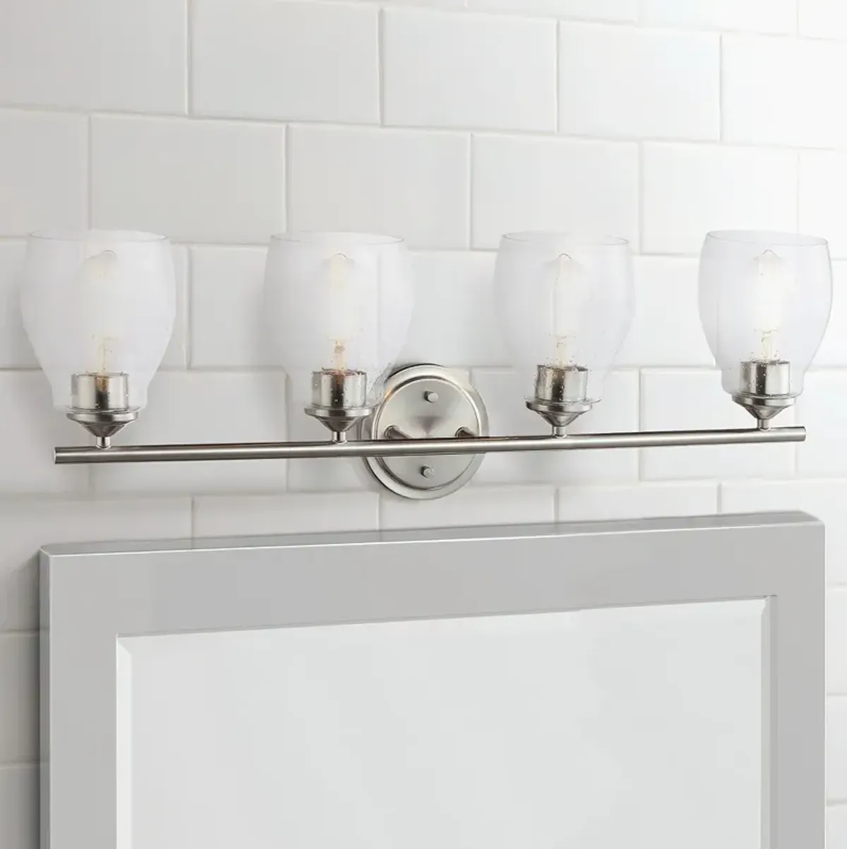 Winsley 30 1/2" Wide Brushed Nickel 4-Light Bath Light