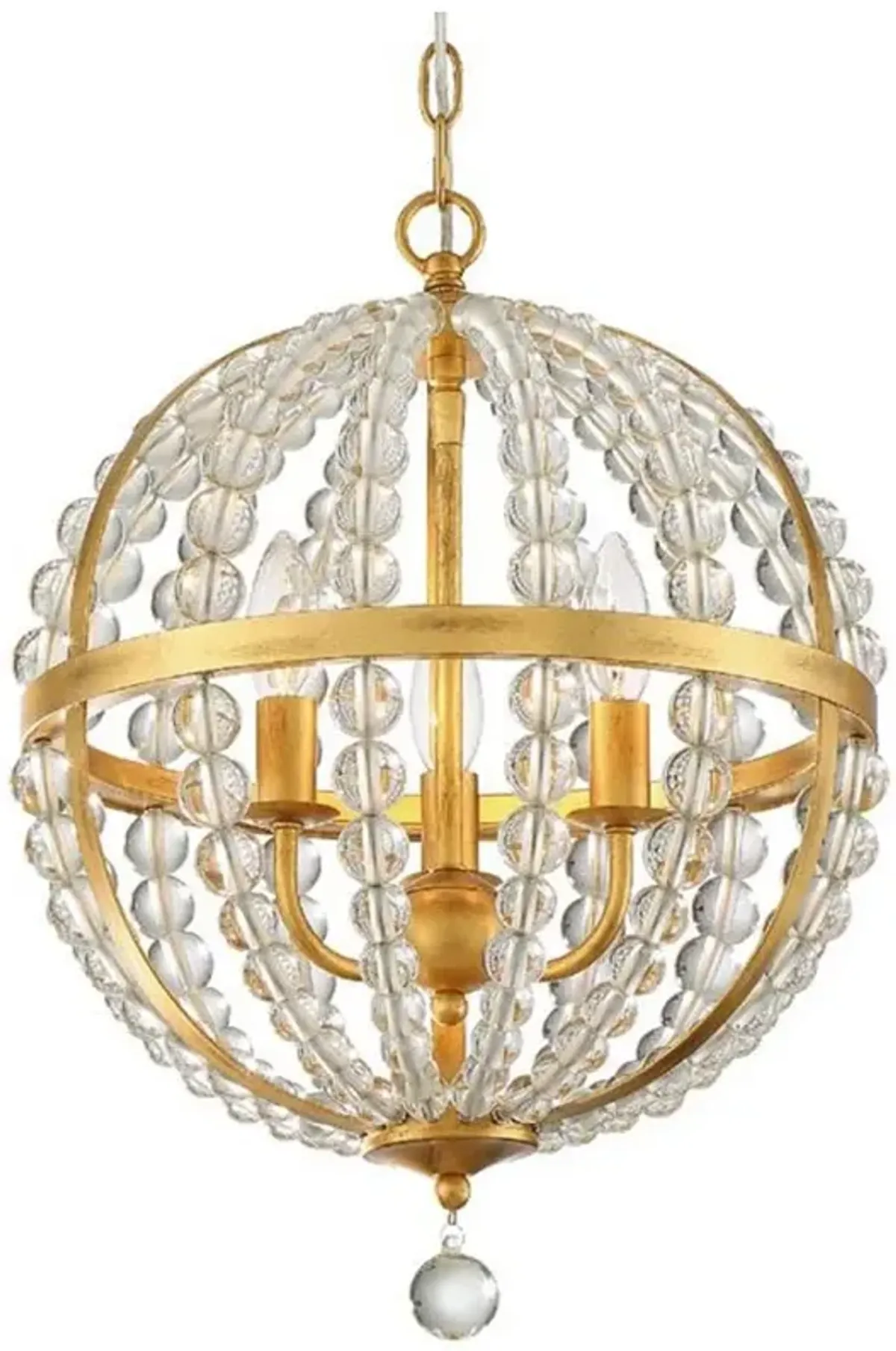 Roxy 3 Light Antique Gold Chandelier