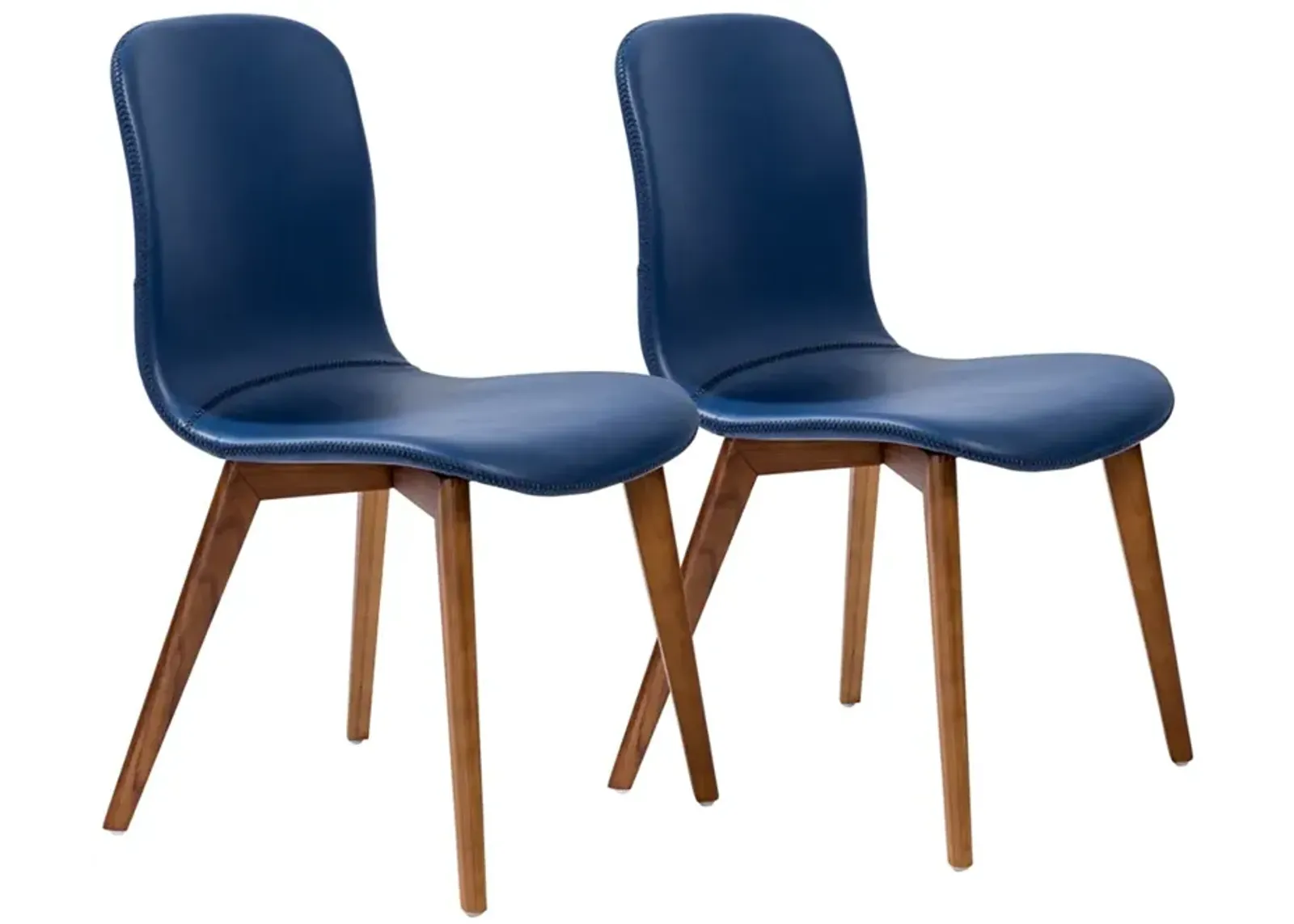 Mai Blue Leatherette Side Chairs Set of 2