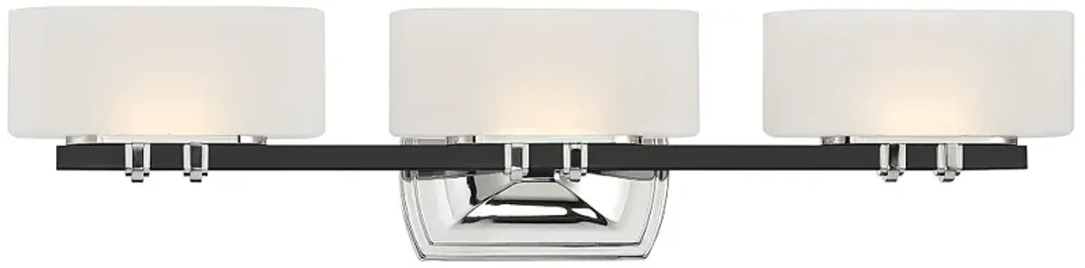 Drury 26 3/4" Wide Coal and Polished Nickel 3-Light LED Bath Light