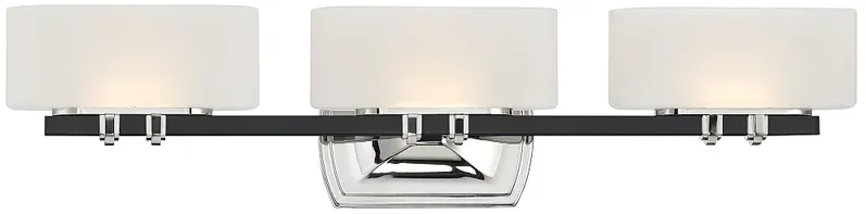 Drury 26 3/4" Wide Coal and Polished Nickel 3-Light LED Bath Light