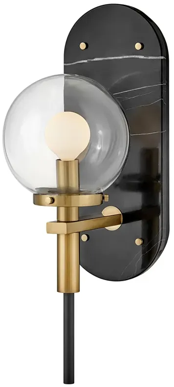 HINKLEY SCONCE GILDA Single Light Sconce Black w/ Heritage Brass