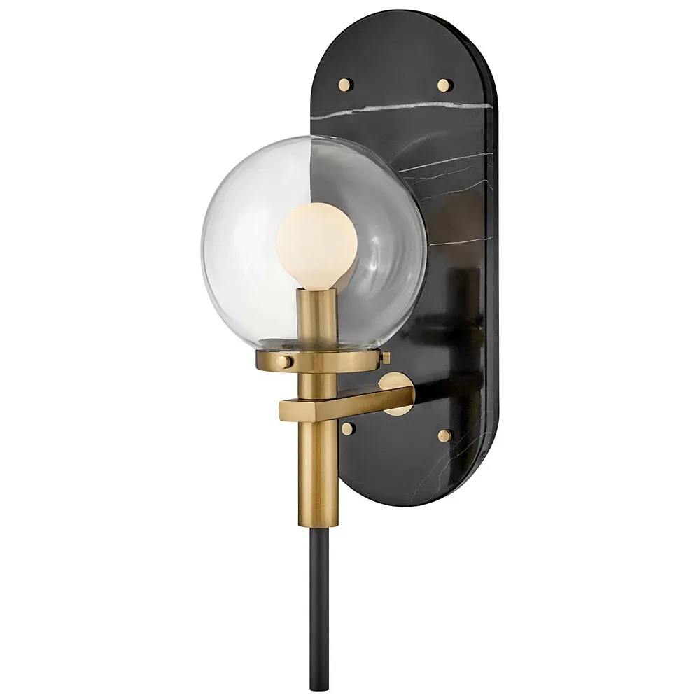 HINKLEY SCONCE GILDA Single Light Sconce Black w/ Heritage Brass