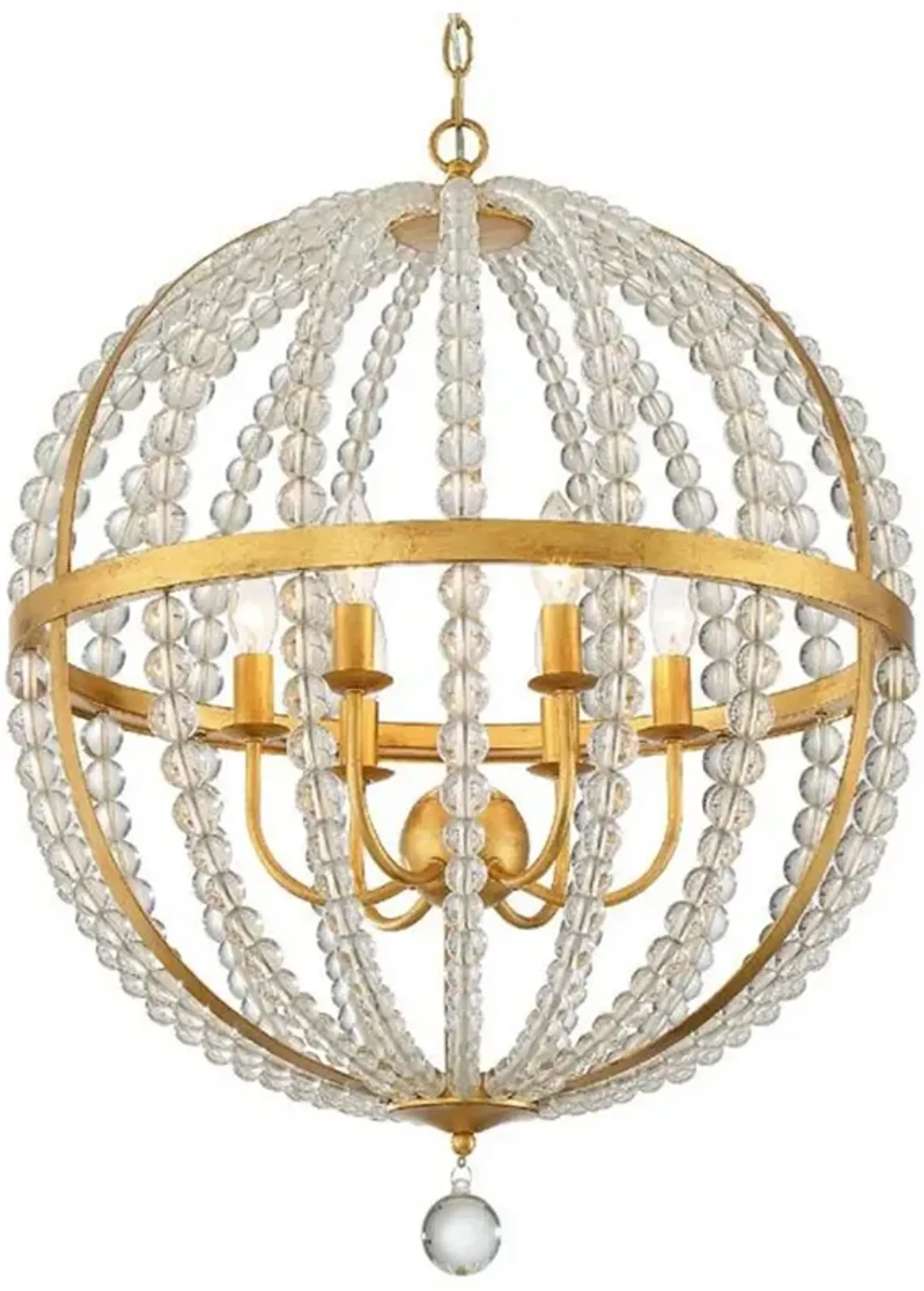 Roxy 6 Light Antique Gold Chandelier