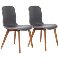 Mai Gray Leatherette Side Chairs Set of 2