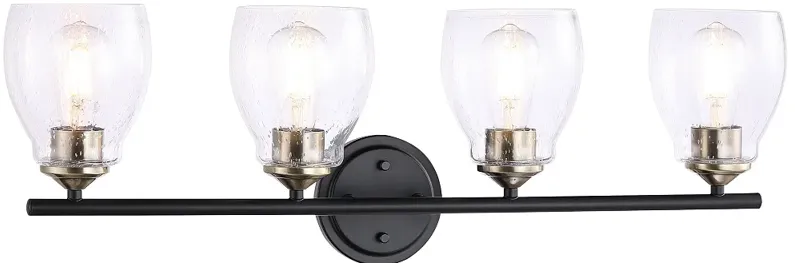 Winsley 30 1/2" Wide Coal Stained Brass 4-Light Bath Light