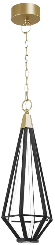 George Kovacs Dripping Gems LED- Soft Brass and Black Mini-Pendant