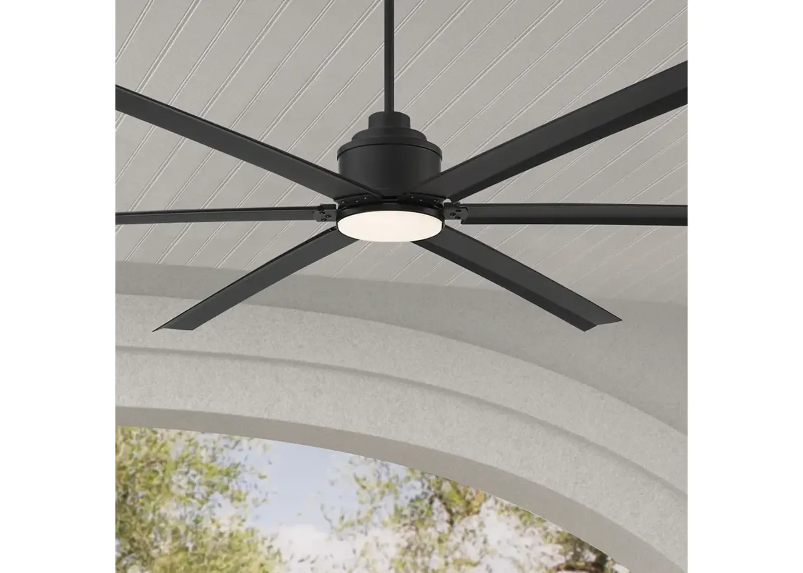 84" Ultra Breeze Matte Black LED Wet Rated Ceiling Fan with Remote