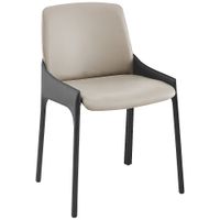 Vilante Light Gray Leather Side Chair