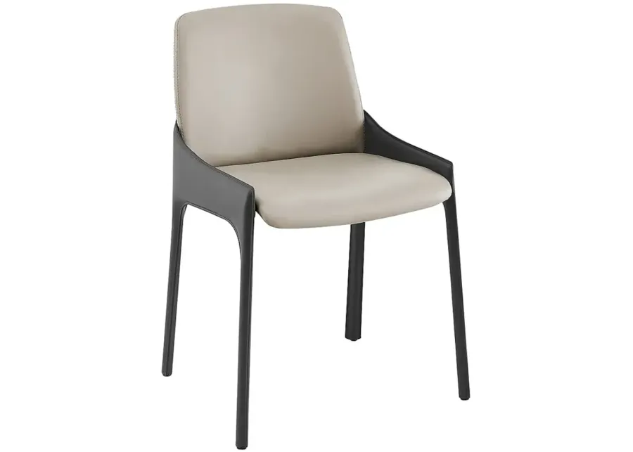 Vilante Light Gray Leather Side Chair