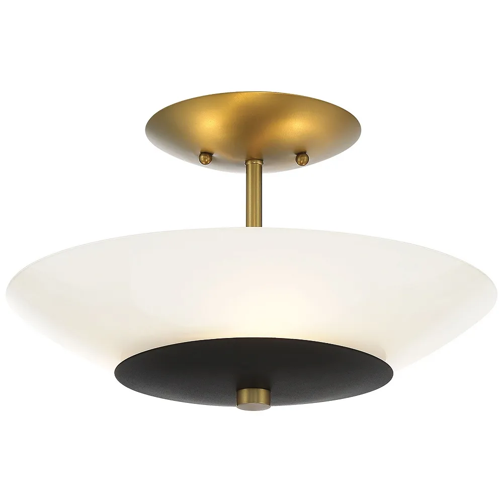 Minka Lavery BAX 3-Light Sand Black And Soft Brass Flush Mount