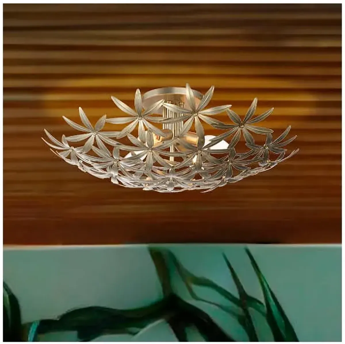 Minka Flower Child 22" Wide Ambry Gold Flower 4-Light Ceiling Light