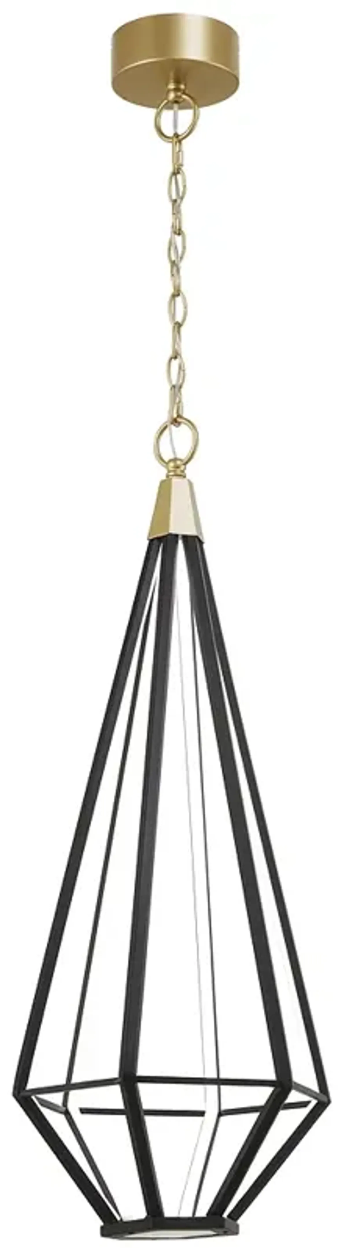 George Kovacs Dripping Gems LED- Soft Brass and Black Pendant