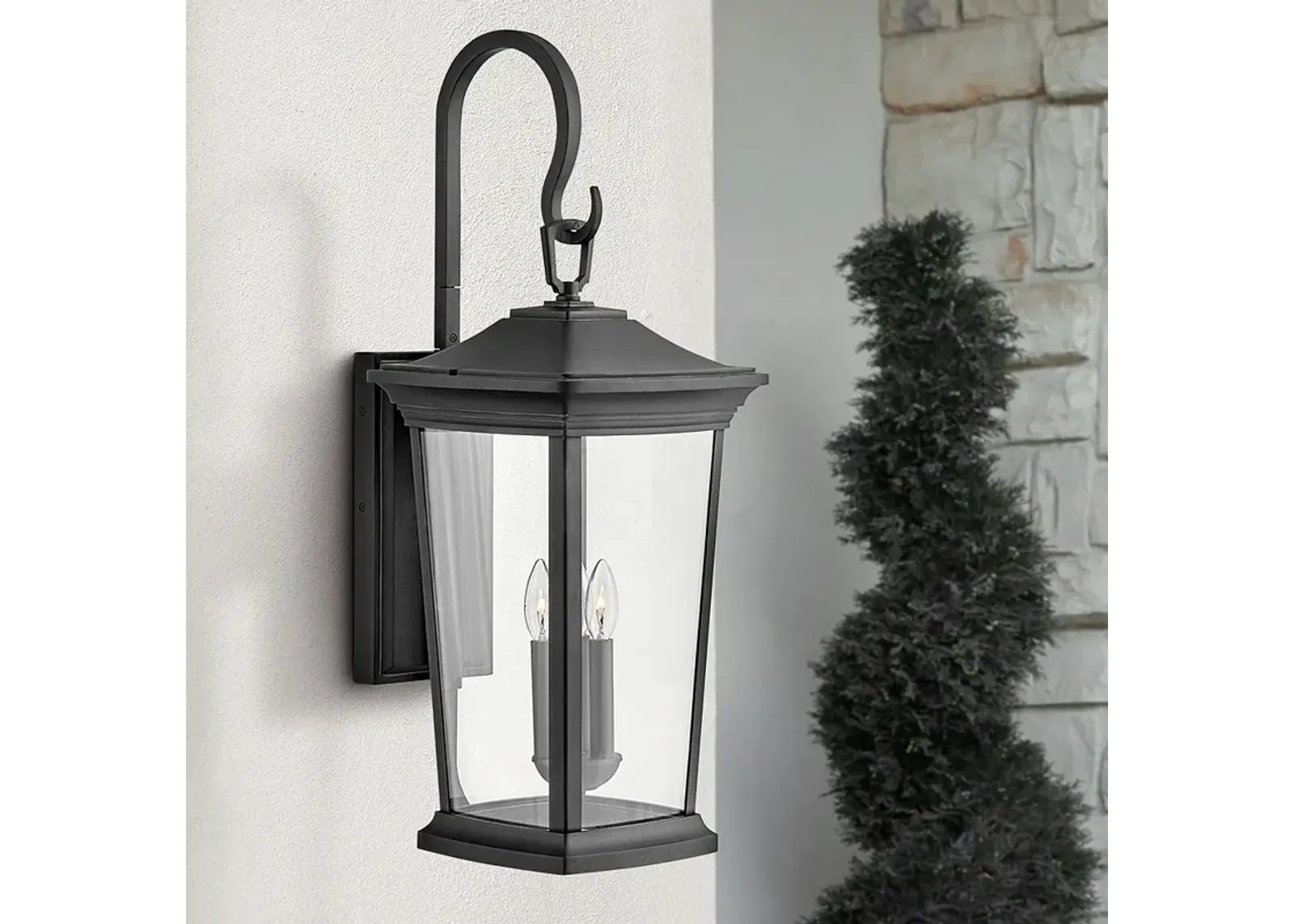 Hinkley Bromley 30"H Museum Black 3-Light Outdoor Wall Light