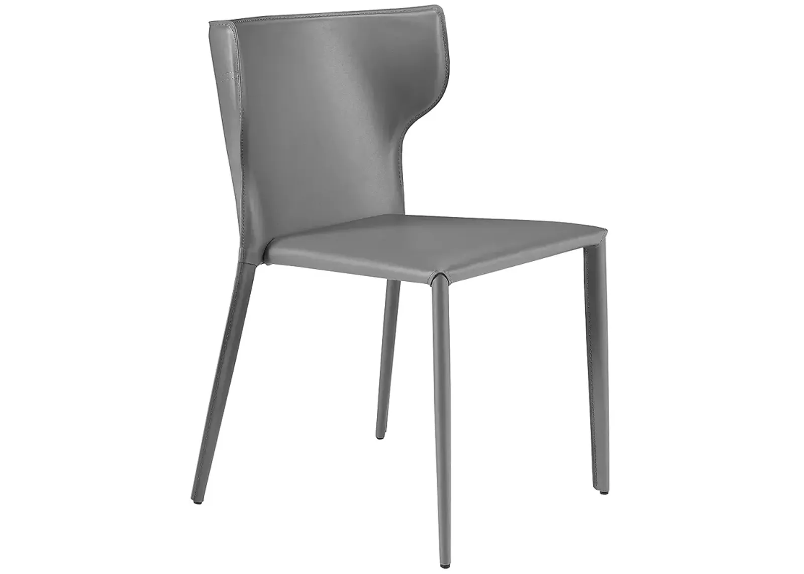 Divinia Gray Leather Stacking Side Chair