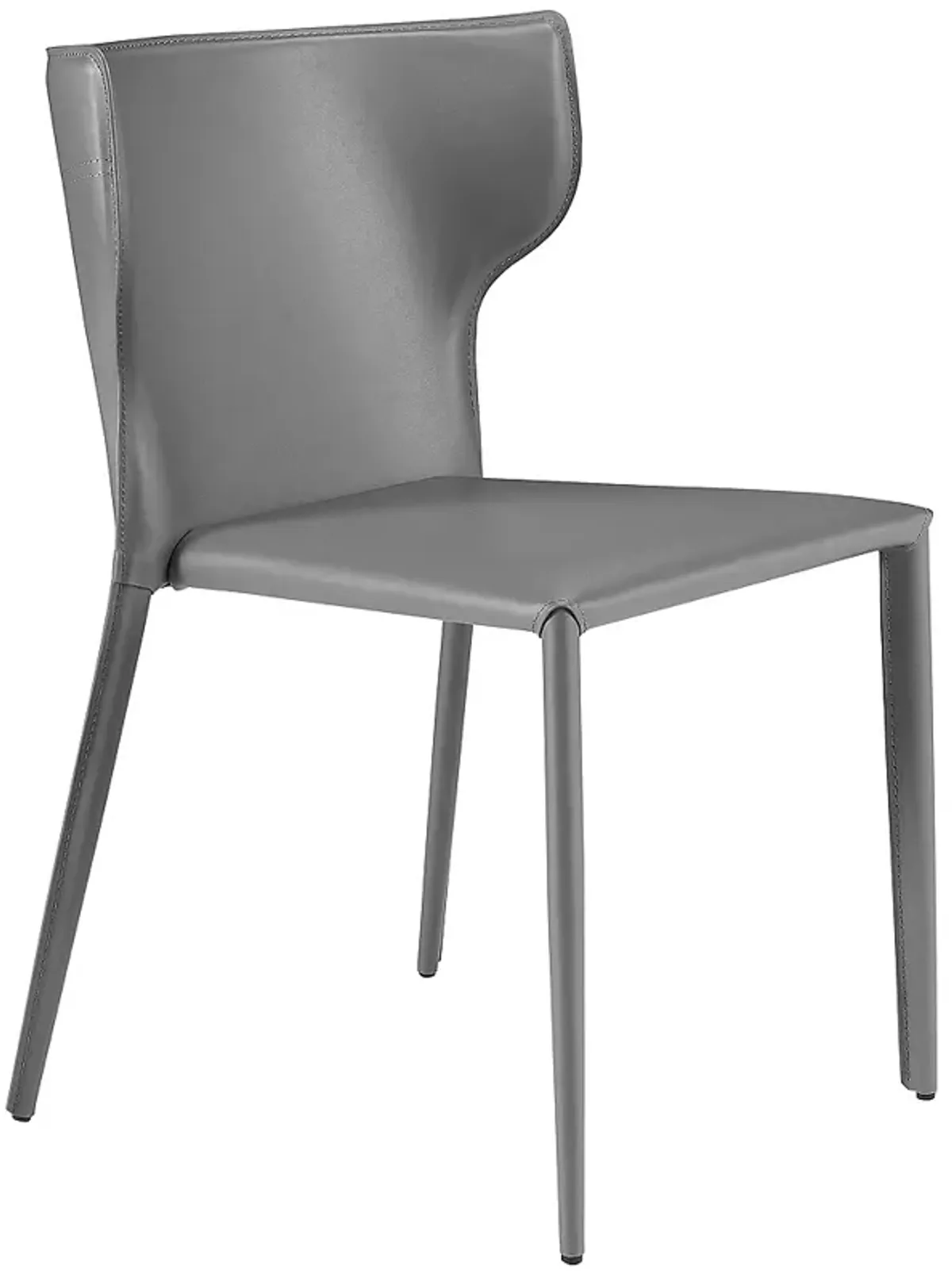 Divinia Gray Leather Stacking Side Chair